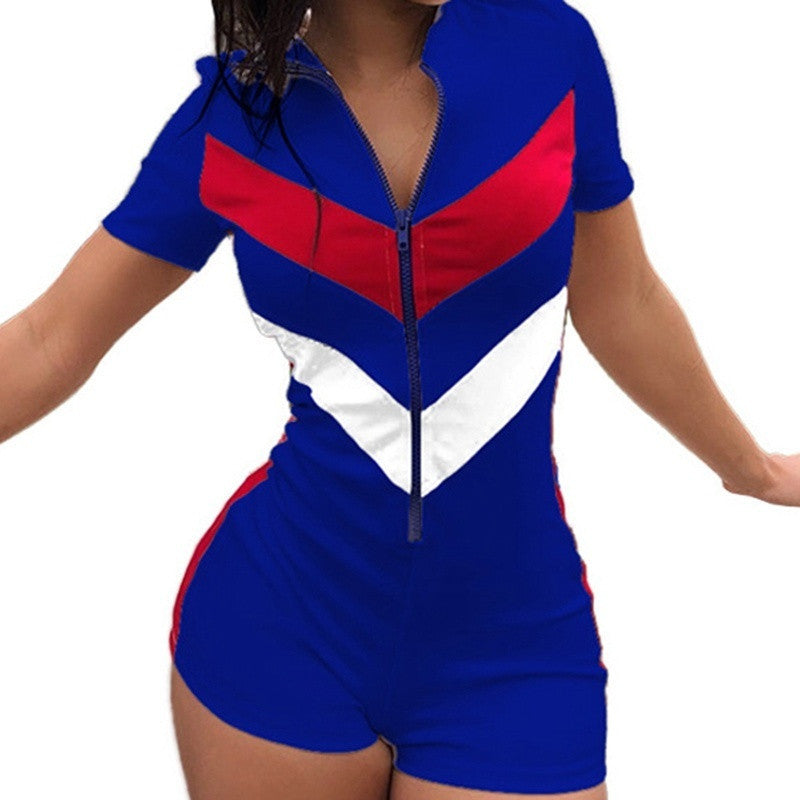 Splicing casual jumpsuit