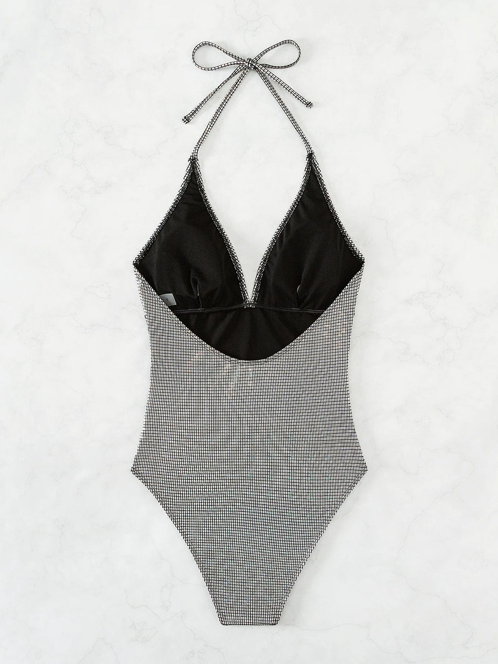 Silver Shiny Sexy One Piece Swimsuit