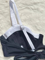 Low Waist Bikini Stitching Split Women's Swimsuit