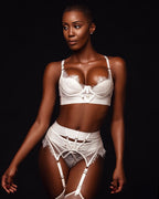 New Translucent Eyelash Garter Belt Three-piece Inner Set