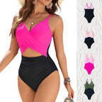 Color-block One-piece Womens Swimsuit