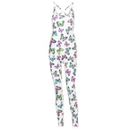 Sexy backless hip print jumpsuit