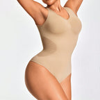 Women's Tank Top Shapewear Bodysuit - Tummy Waist Back Control With Butt-Lift Sheer Back