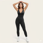 Deep V Shapewear With Chest Support Breathable High-Waisted Tummy Control Jumpsuit