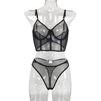 Mesh Gathered See-through Comfortable Plastic Bones Shapewear Suit