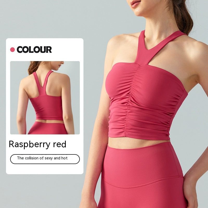 Halter Spaghetti Straps Vest With Chest Pad One-piece Summer Skinny Inner Match Tube Top Sleeveless Top