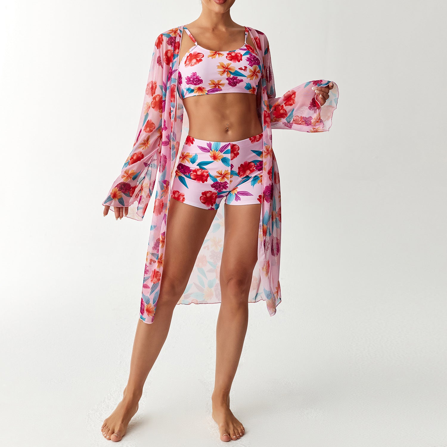 Swimsuit Long Sleeve Blouse Split Three-piece Set