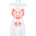 European And American Women's Embroidered Lace Stitching Lace Jumpsuit