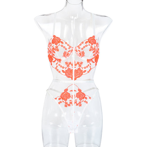 European And American Women's Embroidered Lace Stitching Lace Jumpsuit