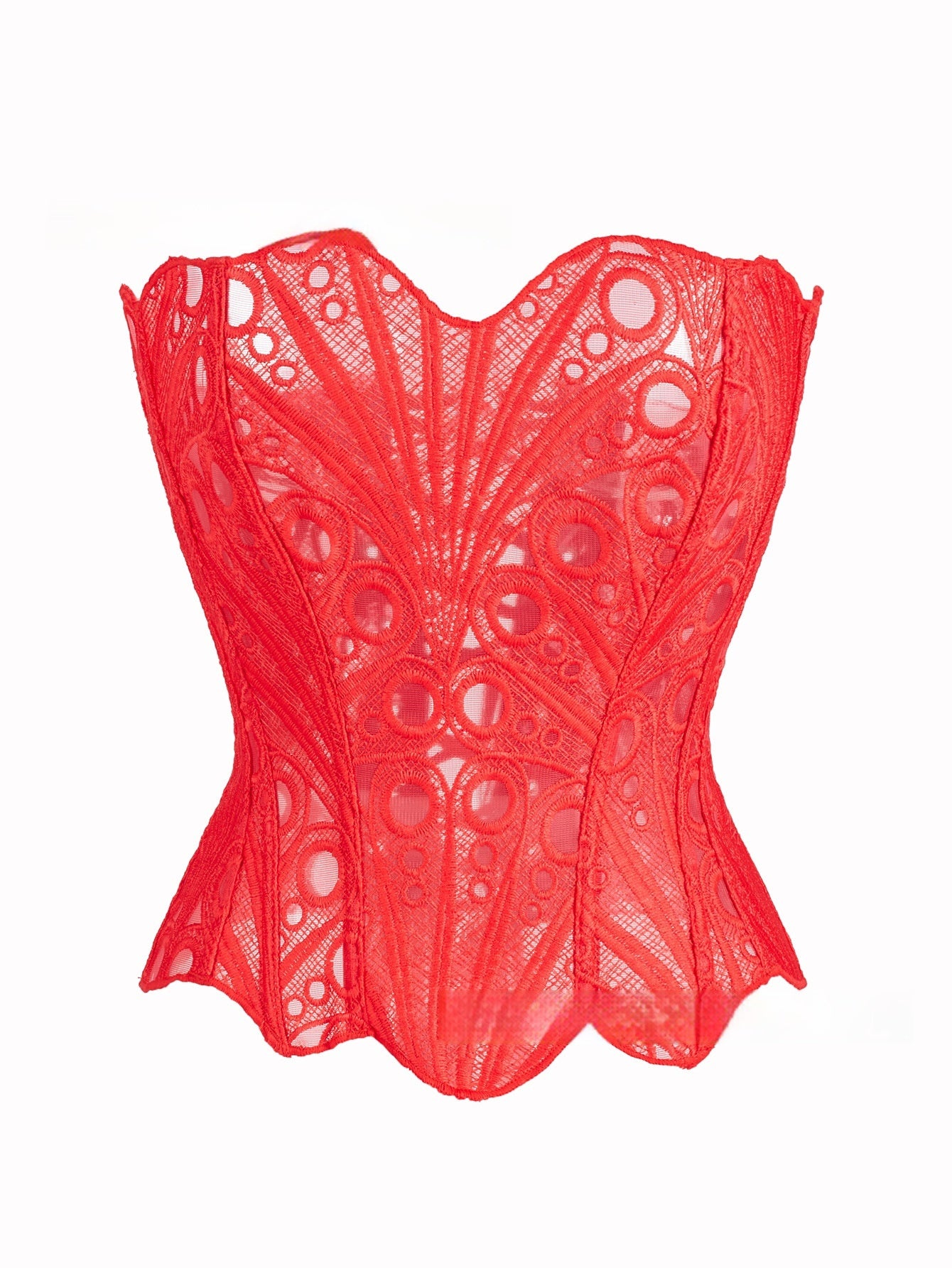 Sexy Hollow Out Corset Top Women Lace Double-layer Streetwear Party Club Corset Clothing