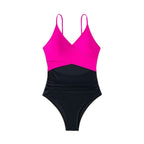 Color-block One-piece Womens Swimsuit