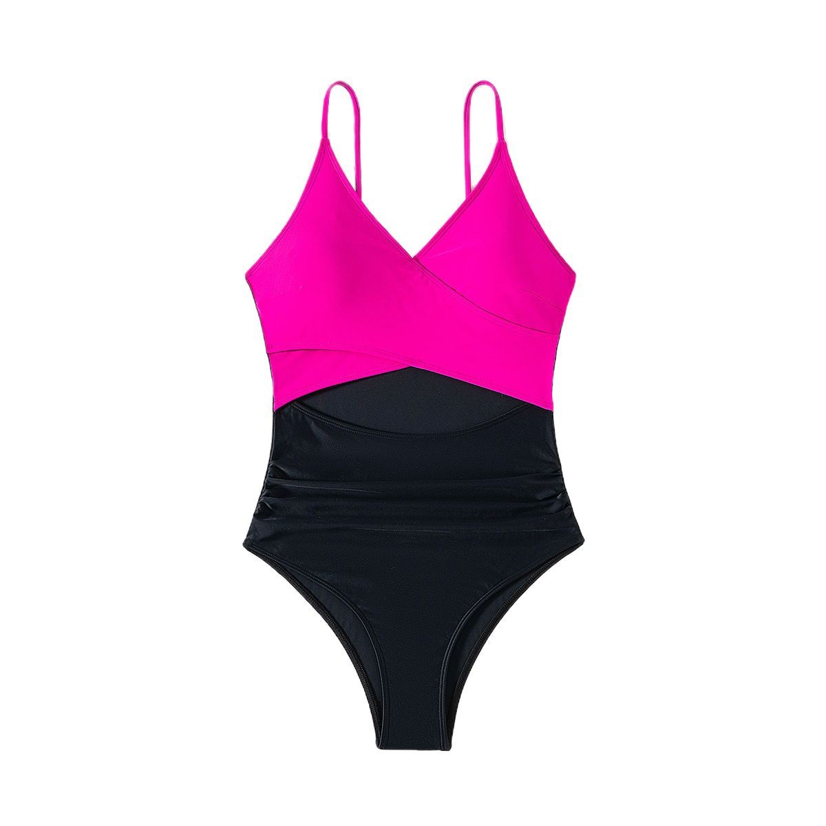 Color-block One-piece Womens Swimsuit