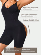 Strapless Cut-Out Mid Thigh Bodysuit - Tummy & Waist Control Shapewear With Butt-Lift Effect