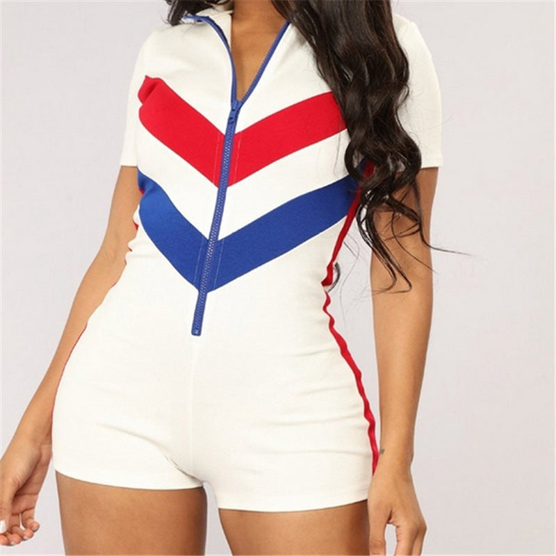 Splicing casual jumpsuit