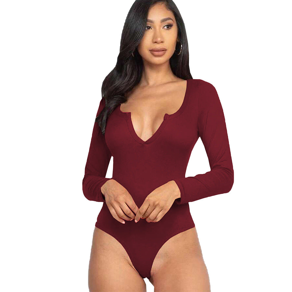 Women's Simple Commuting Style Jumpsuit For Autumn And Winter Comfortable Abdominal Wear Base Layer