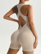 High Elastic Sleeveless Fitness Sports Back Shaping Yoga Jumpsuit