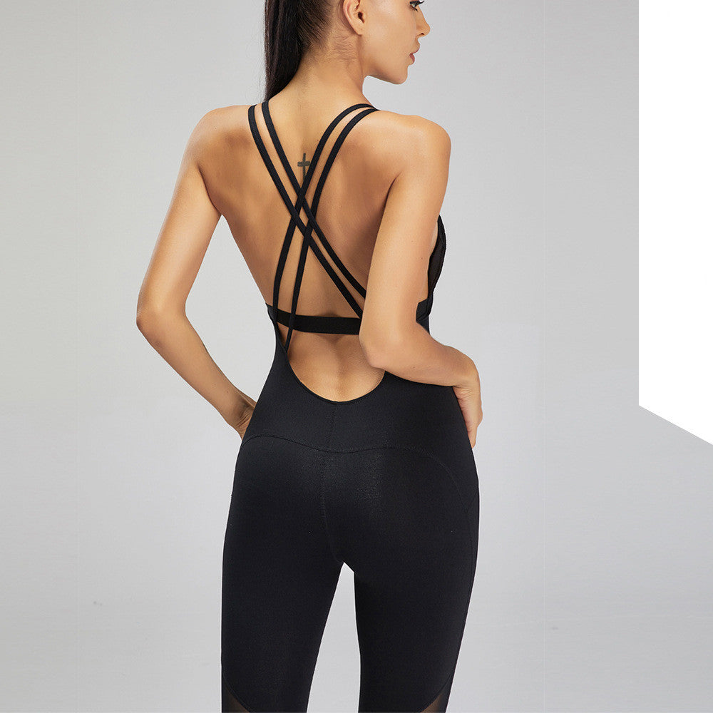 Fitness Sports Suit Women's Slim And Sexy Back Jumpsuit
