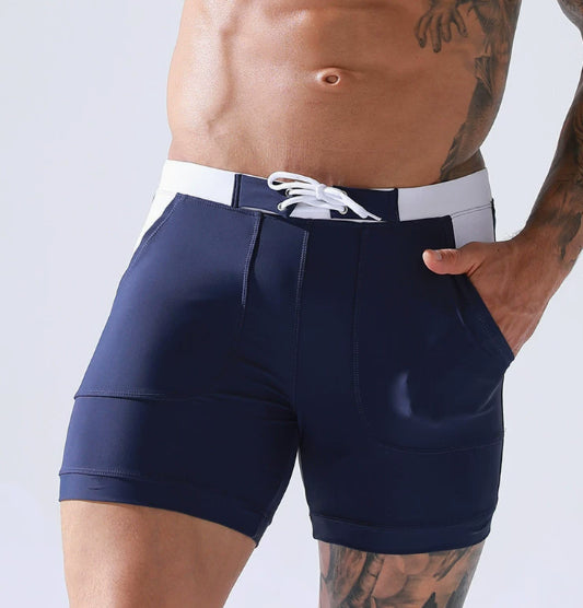 Men's Swimsuit Sexy Boxer Swim Shorts