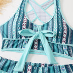 Split Swimsuit Ladies Conservative High Waist Shorts Bikini