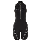 Women's sexy sleeveless high neck printed sports jumpsuit