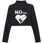 Letter Print Turtleneck Sweater Women's Inner Wear