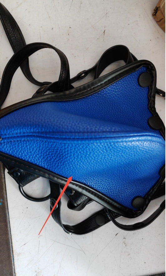 Blue Genuine Leather Underwear Top Layer Cowhide Shoulder Strap And Chest Strap