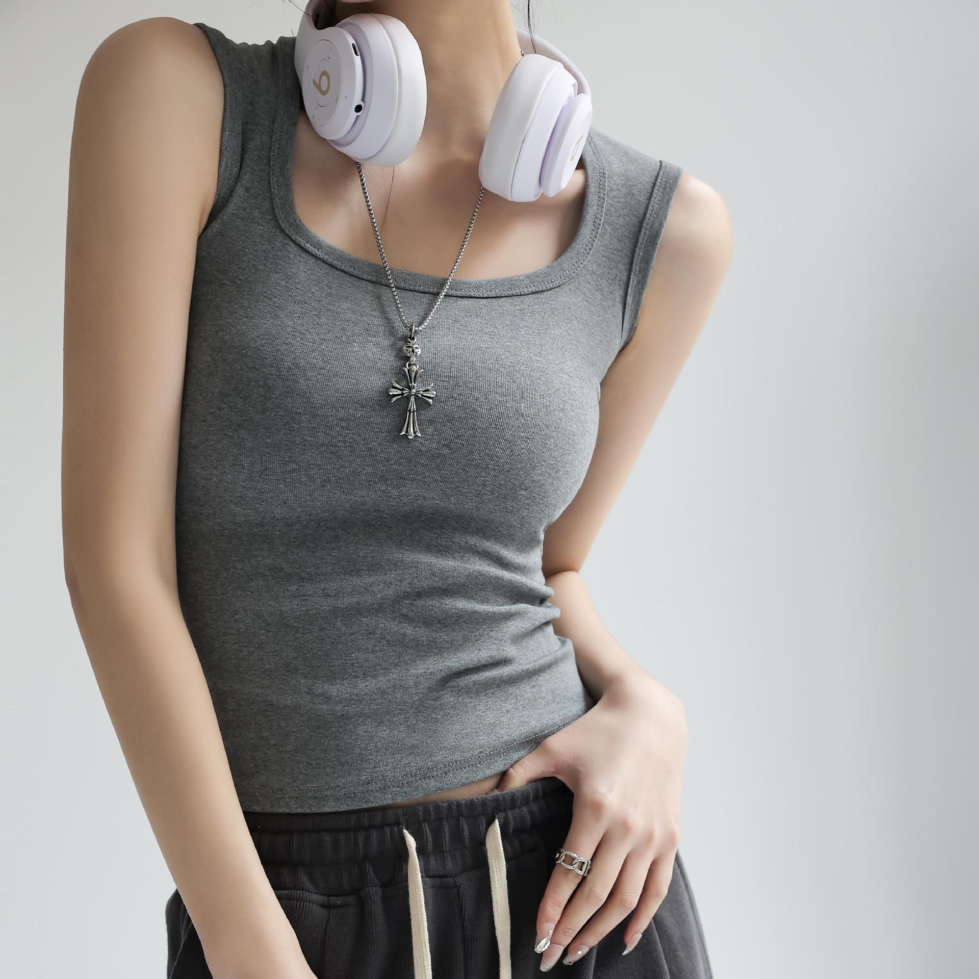 Suit Inner Wear Base Sleeveless Spaghetti Straps Midriff-baring Hot Girl Short Top
