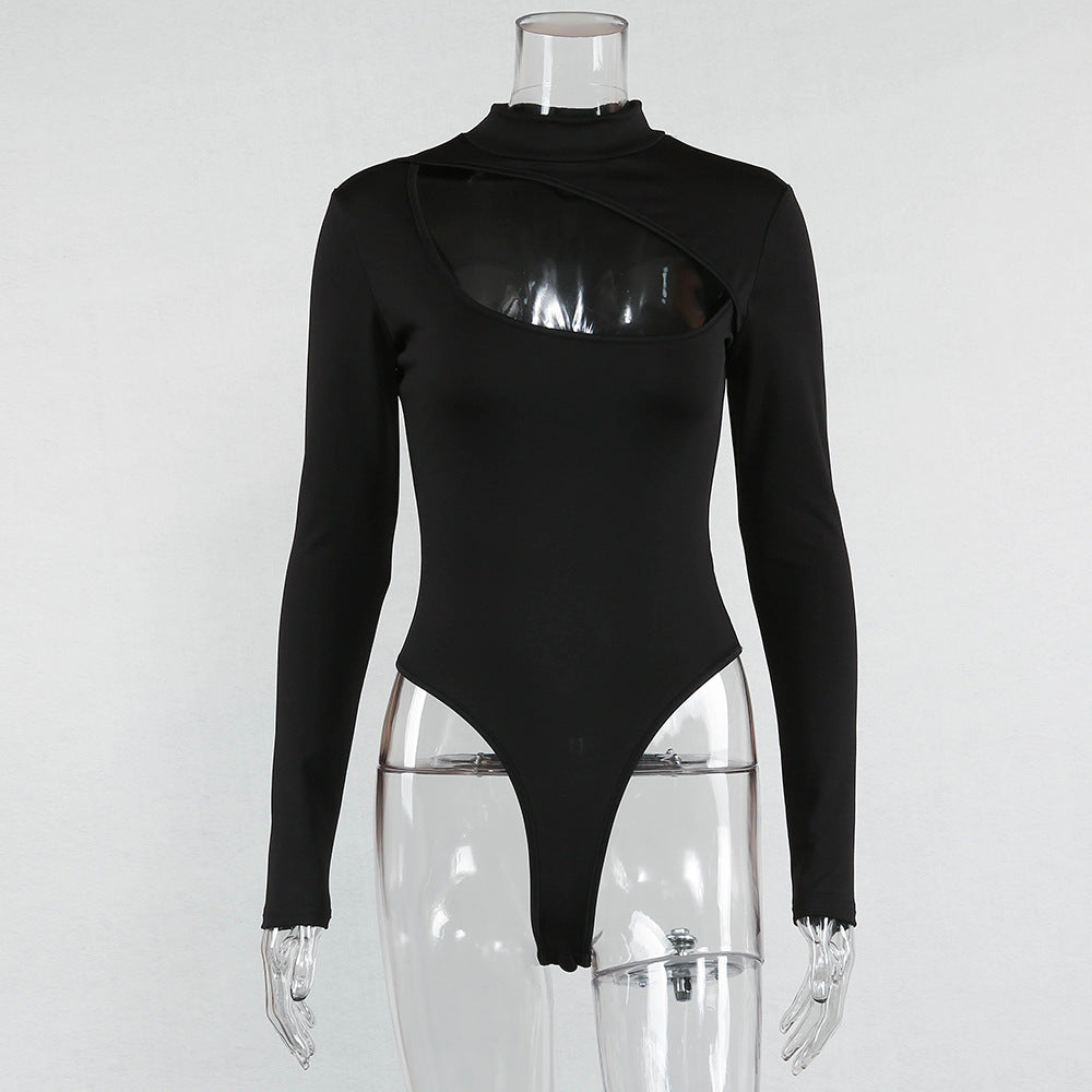 Women's Long-sleeved Jumpsuit Sexy Hollow Jumpsuit