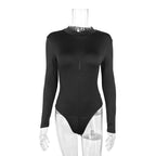 Women's Long Sleeved Zipper Slim Fitting Jumpsuit
