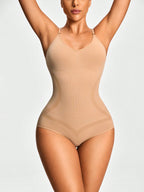 Adjustable Strap Full Body Shapewear Bodysuit - Bust Lift, Tummy Control & Butt Enhancement