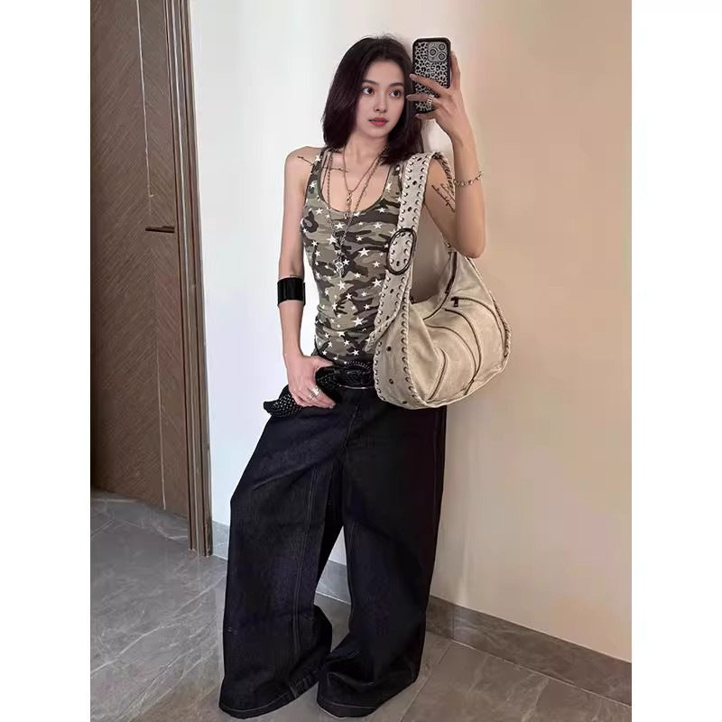 Inside-layer Slim-fit Sleeveless Sweet And Spicy Girl's American-style Trendy Top