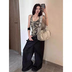Inside-layer Slim-fit Sleeveless Sweet And Spicy Girl's American-style Trendy Top