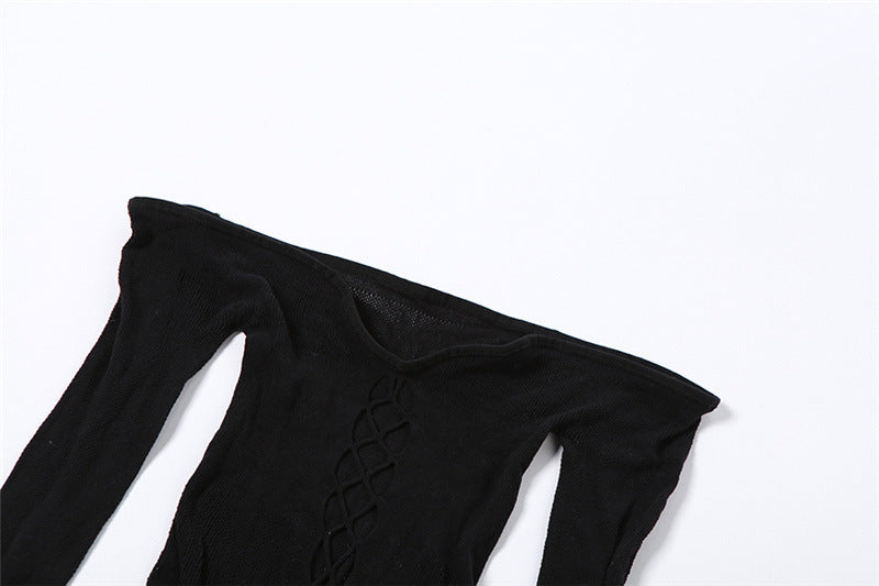 Women's Mesh See-through One-neck Hollow Jumpsuit