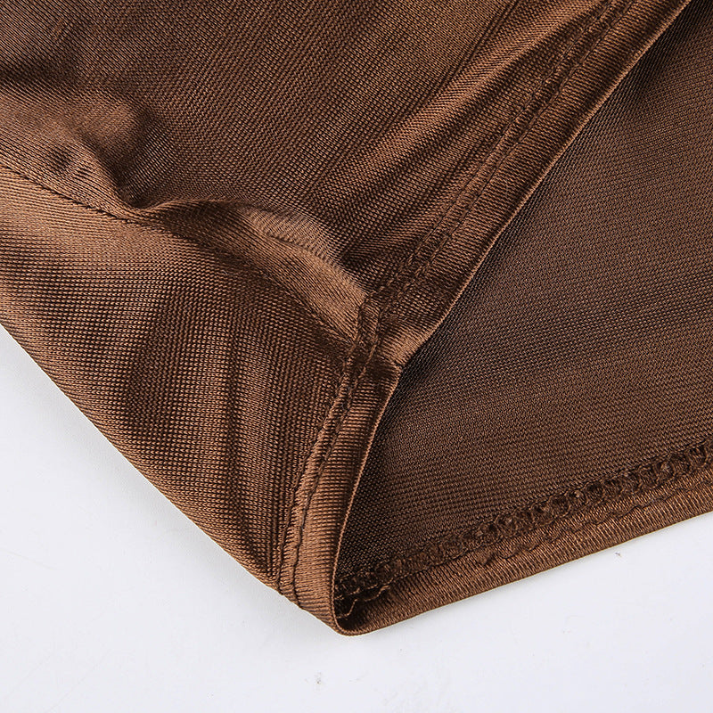 Sexy U-Neck Halterneck Satin Slim-Fit Base Vest