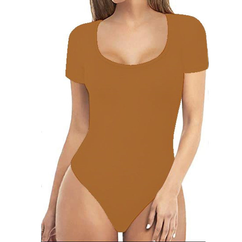 Women's Low Round Neck Bottoming Casual Jumpsuit