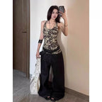 Inside-layer Slim-fit Sleeveless Sweet And Spicy Girl's American-style Trendy Top