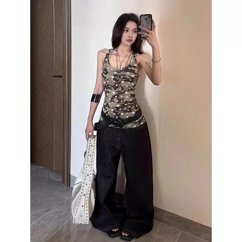 Inside-layer Slim-fit Sleeveless Sweet And Spicy Girl's American-style Trendy Top