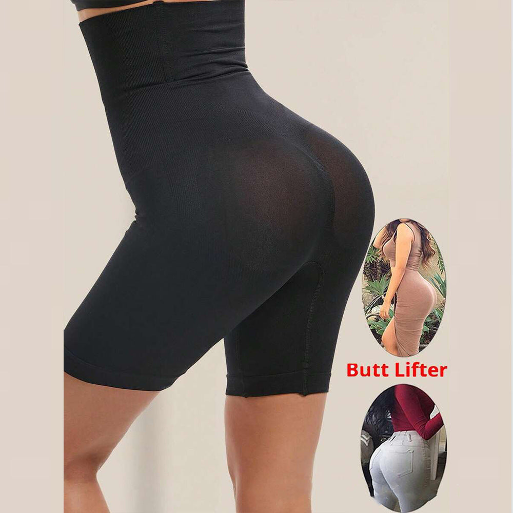 Women's Seamless High Waisted Shapewear Boyshorts - Tummy Control & Butt Lifter Panties, No-Roll Flat Leg Shaping Briefs For Under Dresses & Yoga Pants