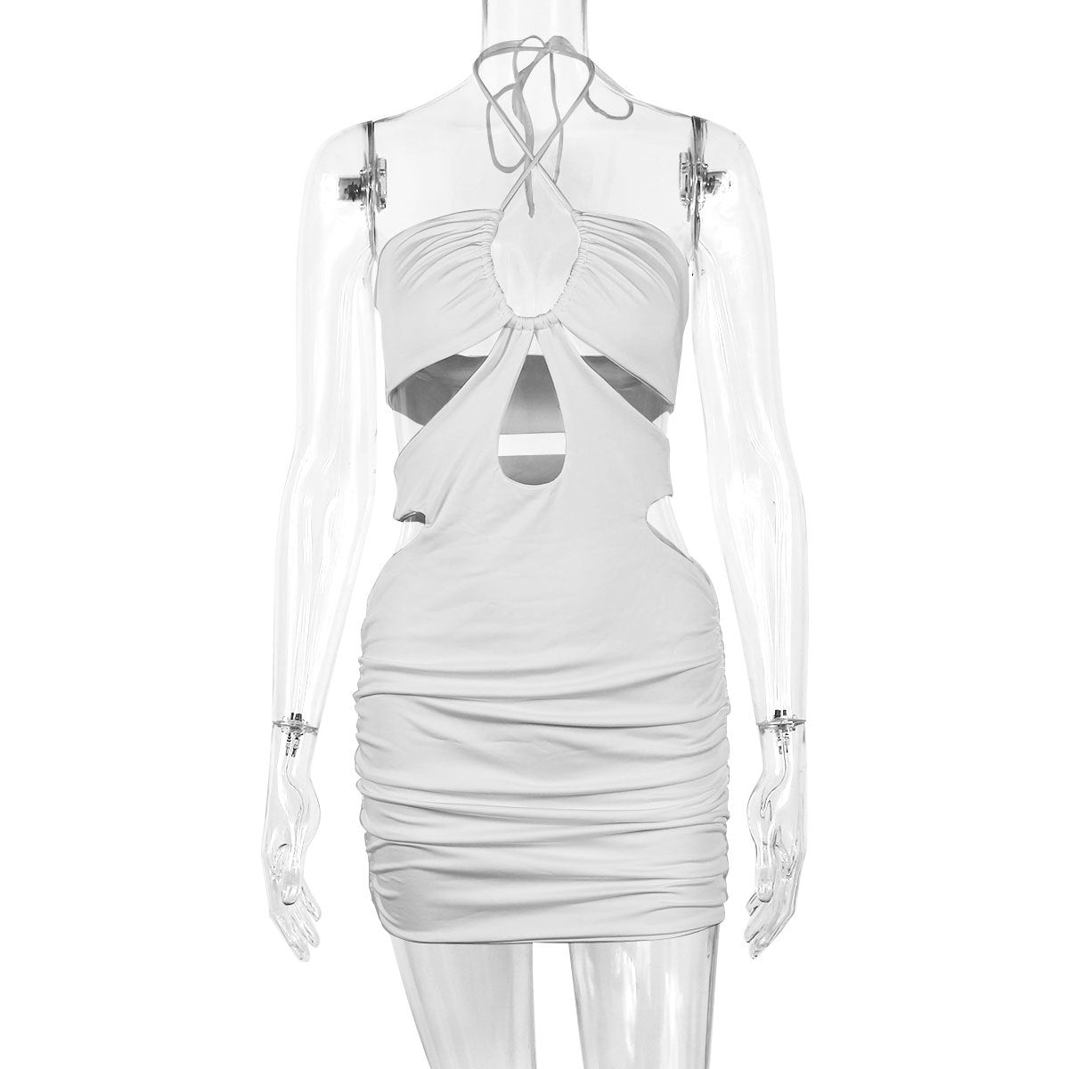Women's Hollow Tie Pleated Jumpsuit Hip Cover