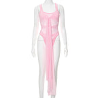 Top Mesh See-through Tight Jumpsuit