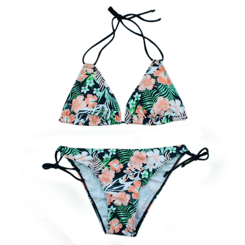 New Bikini Women's Swimsuit Printed Halter Series