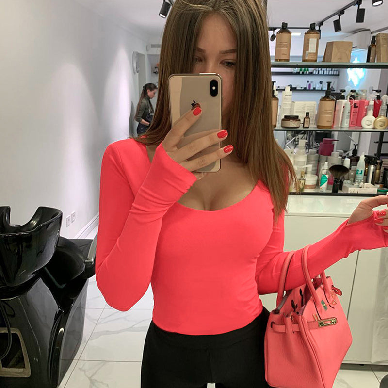 Base solid color slim-fit inner bodysuit