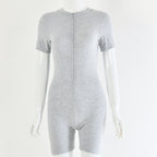 Round neck short sleeve jumpsuit