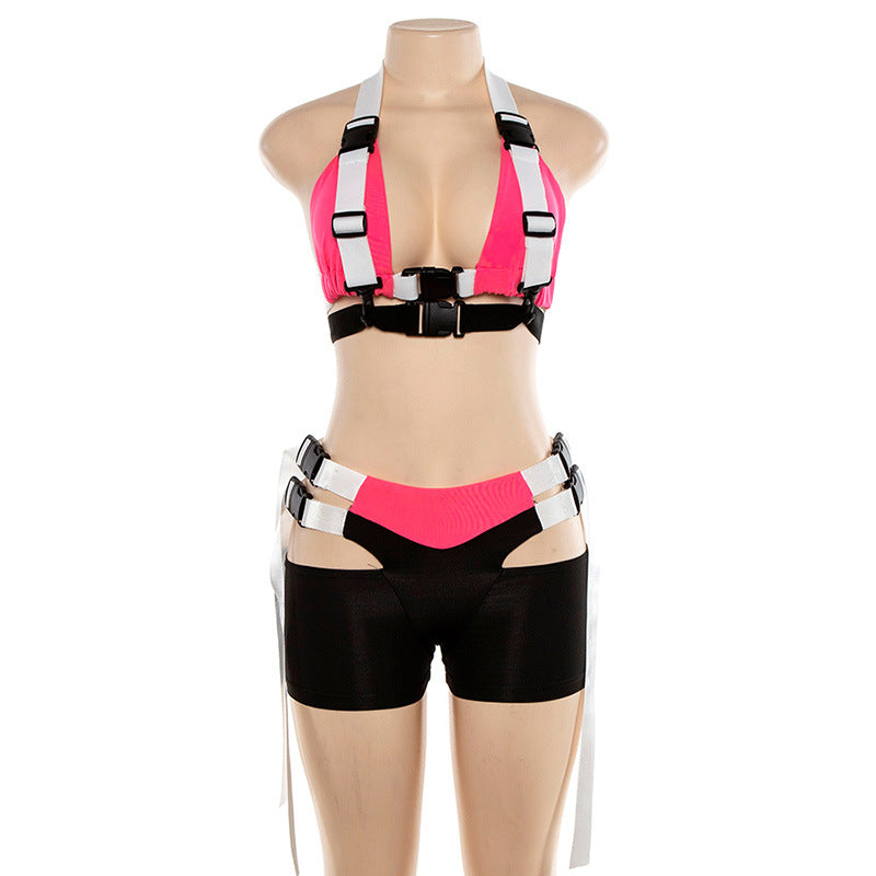 Cutout base shorts set