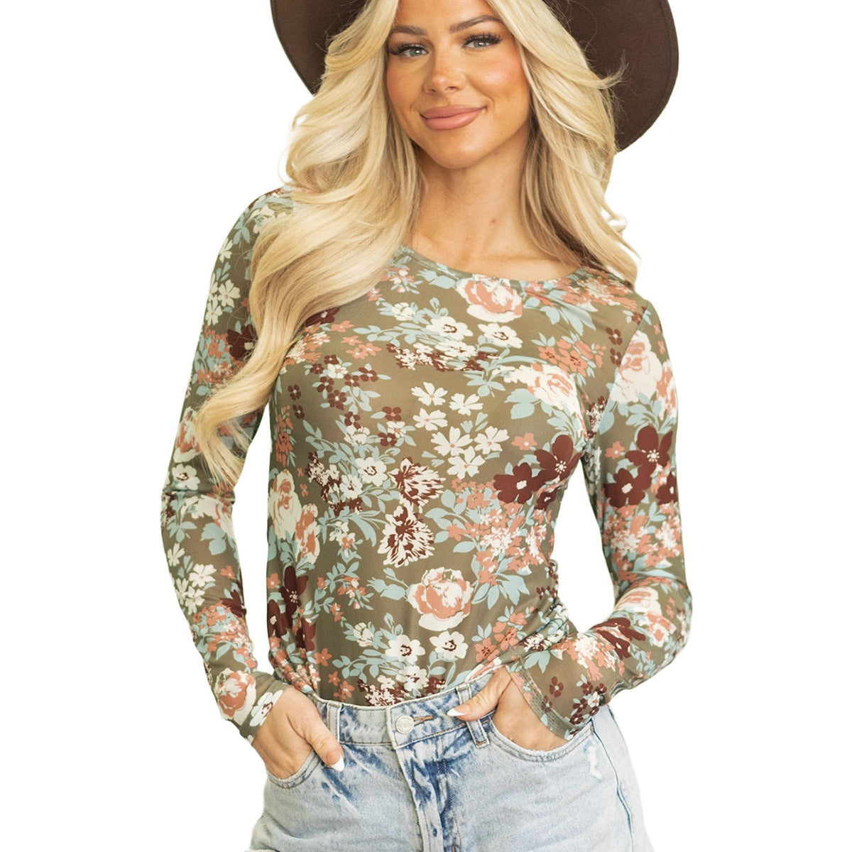 New Autumn Womens Crew-Neck Pullover Base Layer Top