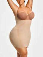 Women's Firm Control Full Coverage Shapewear Dress - Open-Bust Design With Adjustable Straps