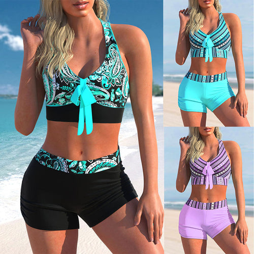 European And American Bikini Printed Two-piece Swimsuit