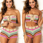 Pure Hand Hook Holiday Style Beach Swimsuit Split