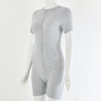 Round neck short sleeve jumpsuit