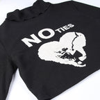 Letter Print Turtleneck Sweater Women's Inner Wear
